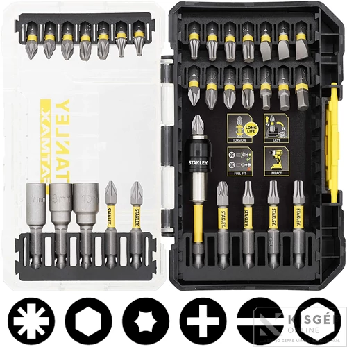 STANLEY FATMAX  32-részes 25mm impact torsion bit készlet