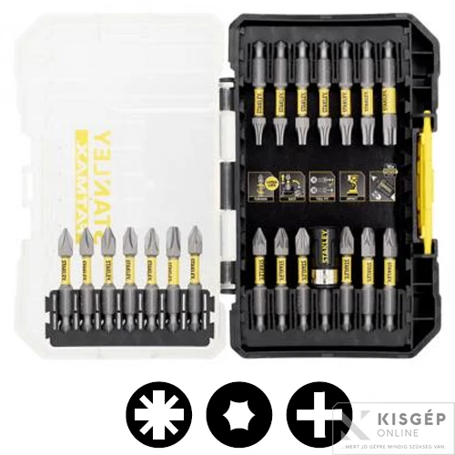 STANLEY FATMAX  22-részes 50mm impact torsion bit készlet
