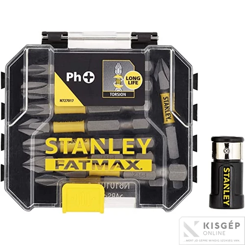 STANLEY FATMAX  10 részes 50mm torsion ph bit készlet + mágneses csavarrögzítő
