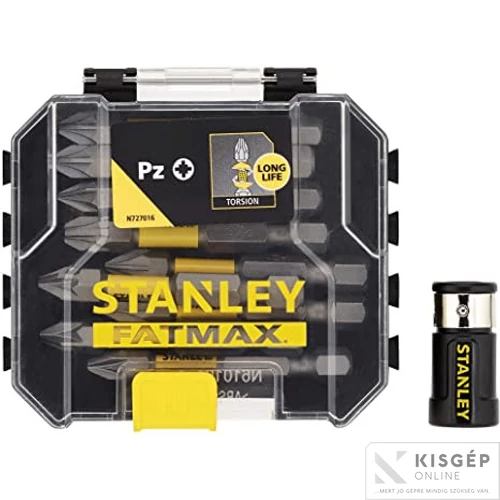 STANLEY FATMAX  10 részes 50mm torsion pz bit készlet + mágneses csavarrögzítő