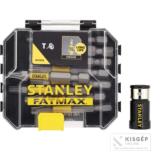 STANLEY FATMAX  10 részes 50mm torsion torx bit készlet + mágneses csavarrögzítő