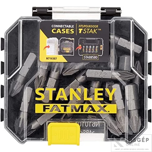 STANLEY FATMAX  20db 25mm standard pz2 bit - tstak caddy kompatibilis dobozban