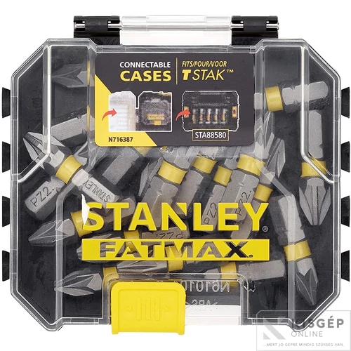 STANLEY FATMAX  20db 25mm impact pz2 bit - tstak caddy kompatibilis dobozban