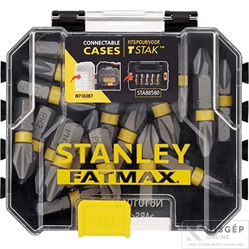 STANLEY FATMAX  20db 25mm impact ph2 bit - tstak caddy kompatibilis dobozban