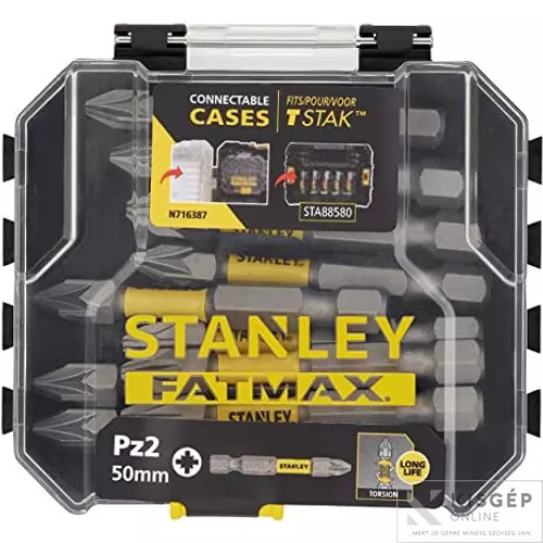 STA88572-XJ STANLEY FATMAX  10db 50mm impact pz2 bit - tstak caddy kompatibilis dobozban