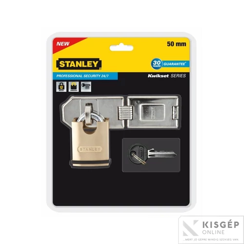 Stanley Prémium minőségű, burkolt lakat, biztonsági lakatpánttal 40mm (S742-009)