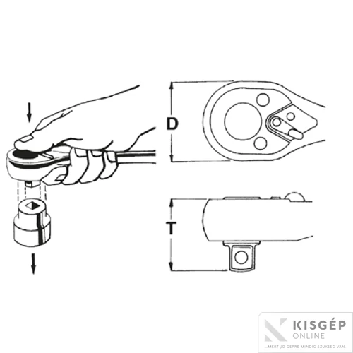 Z racsnis hajtókar 1/2˝ HANS 72T 315-445mm Quick Ergo 4102-17GQ
