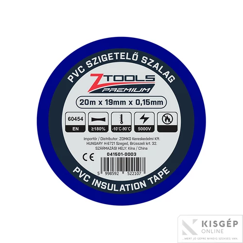 Szigetelő szalag 20x19 kék 1db